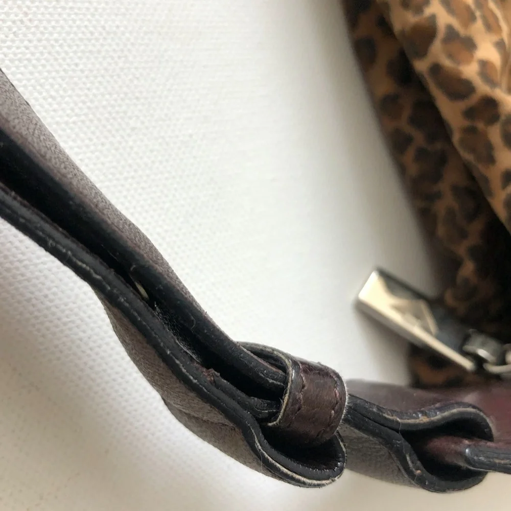 Bottega Veneta Leopard Print Fabric Hobo Bag